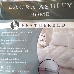 Laura Ashley queen featherbed mattress topper